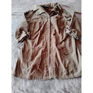 French Cuff Womens Courdury Soldier green Jacket 1x 3/4 Sleeve